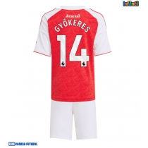 Camisa de Futebol Arsenal Viktor Gyokeres #14 Equipamento Principal Infantil 2025-26 Manga Curta (+ Calças curtas)